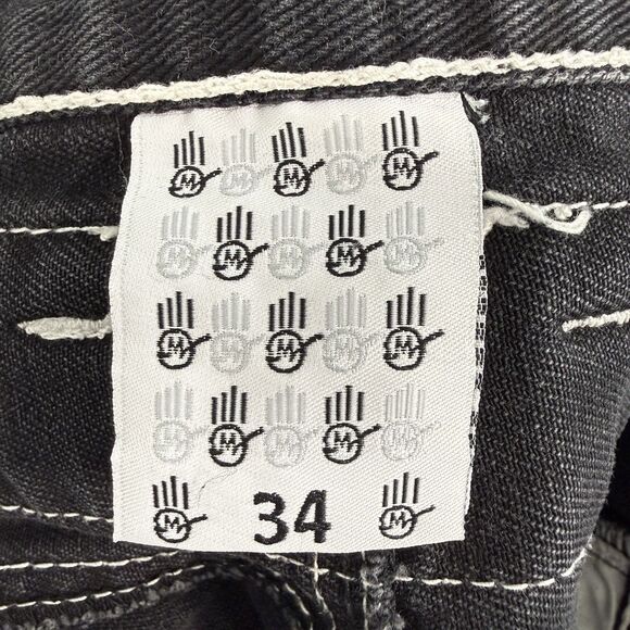 Men's 34 Miskeen Originals Black Casual Denim Shorts Streetwear Hip Hop - Picture 3 of 10